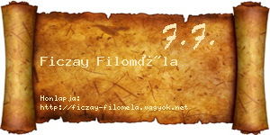 Ficzay Filoméla névjegykártya